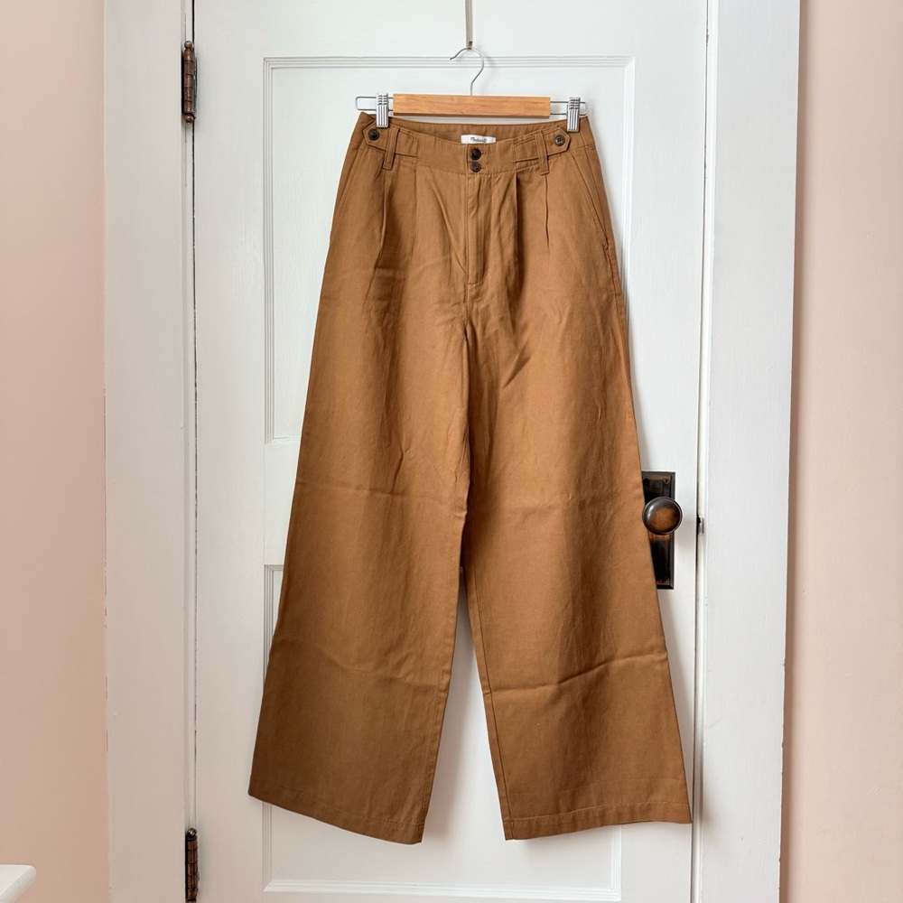 Madewell Harlow Wide Leg Caramel Trousers - Picture 2 of 10